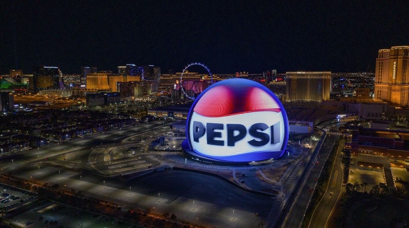 Pepsi Co Sphere Takeover SuperBowl LVIII